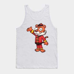 2022 Chinese New Year Cute Tiger In Chinese Costume Tank Top